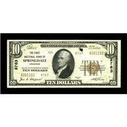 Springdale, AR - $10 1929 Ty. 2 The First NB Ch. # 8763
