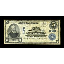 Beverly Hills, CA - $5 1902 Plain Back Fr. 606 The Firs