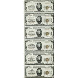 Uncut # 1 Sheet Pleasanton, CA -$20 1929 The First NB