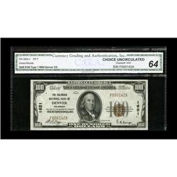 Denver, CO - $100 1929 Ty. 1 The Colorado NB Ch. # 1651