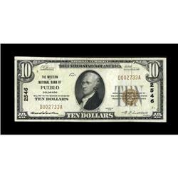 Pueblo, CO - $10 1929 Ty. 1 The Western NB Ch. # 2546Ev