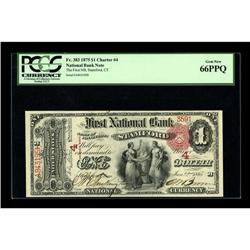 Stamford, CT - $1 1875 Fr. 383 The First NB Ch. # 4An a