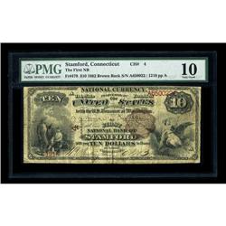 Stamford, CT - $10 1882 Brown Back Fr. 479 The First NB