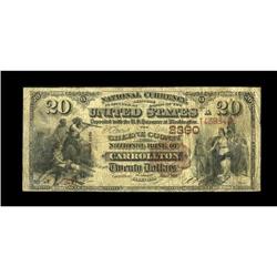 Carrollton, IL - $20 1882 Brown Back Fr. 504 The Greene