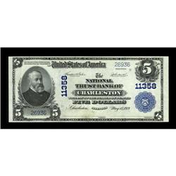 Charleston, IL - $5 1902 Plain Back Fr. 606 National Tr