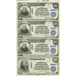 Chicago, IL - $10-$10-$10-$20 1902 Plain Back Fr. 628/6