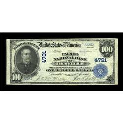 Danville, IL - $100 1902 Plain Back Fr. 702 The Palmer