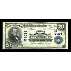 East Peoria, IL - $20 1902 Plain Back Fr. 650 First NB