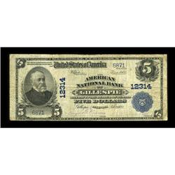 Gillespie, IL - $5 1902 Plain Back Fr. 609 The American