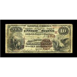 Jacksonville, IL - $10 1882 Brown Back Fr. 484 The Jack