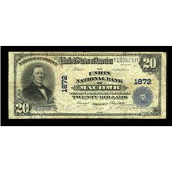 Macomb, IL - $20 1902 Plain Back Fr. 654 The Union NB C