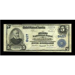 Madison, IL - $5 1902 Plain Back Fr. 600 The First NB C