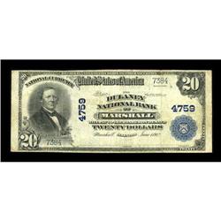 Marshall, IL - $20 1902 Plain Back Fr. 654 The Dulaney