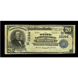 Mattoon, IL - $20 1902 Plain Back Fr. 654 The State NB