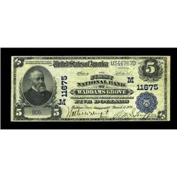Waddams Grove, IL - $5 1902 Plain Back Fr. 607 The Firs
