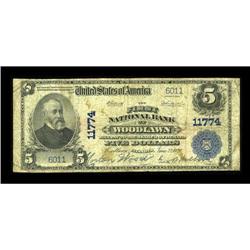 Woodlawn, IL - $5 1902 Plain Back Fr. 607 The First NB