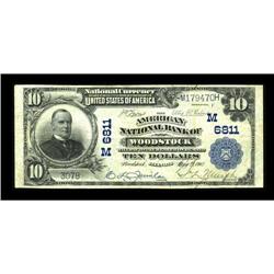 Woodstock, IL - $10 1902 Plain Back Fr. 624 The America