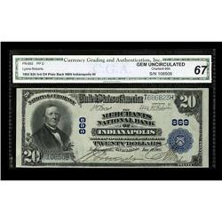 Indianapolis, IN - $20 1902 Plain Back Fr. 650 The Merc