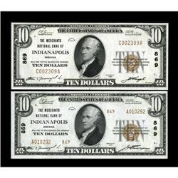 Indianapolis, IN - $10 1929 Ty. 1 & Ty. 2 The Merchants
