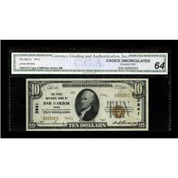 Bar Harbor, ME - $10 1929 Ty. 2 The First NB Ch. # 3941