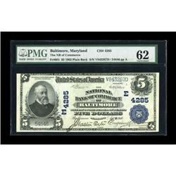 Baltimore, MD - $5 1902 Plain Back Fr. 601 The NB of Co