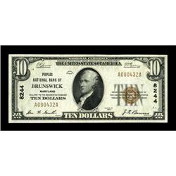 Brunswick, MD - $10 1929 Ty. 1 Peoples NB Ch. # 8244