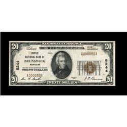 Brunswick, MD - $20 1929 Ty. 1 Peoples NB Ch. # 8244Thi