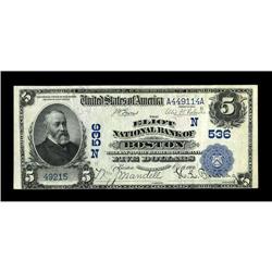 Boston, MA - $5 1902 Date Back Fr. 590 The Eliot NB Ch.