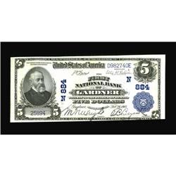 Gardner, MA - $5 1902 Plain Back Fr. 598 The First NB C