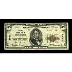 Blissfield, MI - $5 1929 Ty. 1 The First NB Ch. # 11813