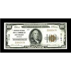 Detroit, MI - $100 1929 Ty. 1 Guardian NB of Commerce C