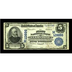 Gladstone, MI - $5 1902 Plain Back Fr. 606 The First NB