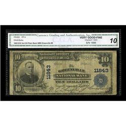 Greenville, MI - $10 1902 Plain Back Fr. 633 The Greenv