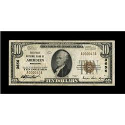 Aberdeen, MS - $10 1929 Ty. 1 The First NB Ch. # 3656Th
