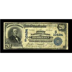 Brookhaven, MS - $20 1902 Plain Back Fr. 657 The First