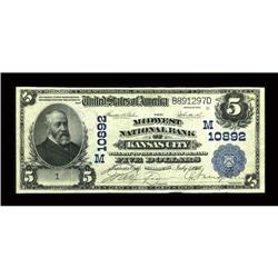 Kansas City, MO - $5 1902 Plain Back Fr. 606 The Midwes
