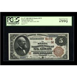 Saint Louis, MO - $5 1882 Brown Back Fr. 477 The State