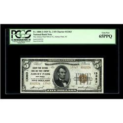 Asbury Park, NJ - $5 1929 Ty. 2 The Asbury Park NB & TC