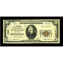 Burlington, NJ - $20 1929 Ty. 1 The Mechanics NB Ch. #
