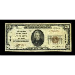 Cape May, NJ - $20 1929 Ty. 1 The Merchants NB Ch. # 92