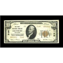Cranbury, NJ - $20 1929 Ty. 2 The First NB Ch. # 3168Of