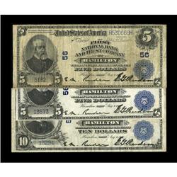 Hamilton, OH Trio.$5 1902 Plain Back Fr. 598 The First