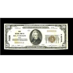 Mount Vernon, OH - $20 1929 Ty. 1 Knox NB Ch. # 7638 Ve