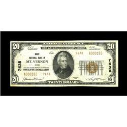 Mount Vernon, OH - $20 1929 Ty. 2 Knox NB Ch. # 7638Typ
