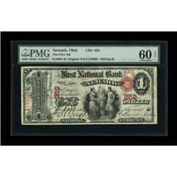 Newark, OH - $1 Original Fr. 380 The First NB Ch. # 858
