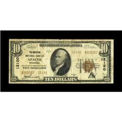 Apache, OK - $10 1929 Ty. 2 The American NB Ch. # 12120