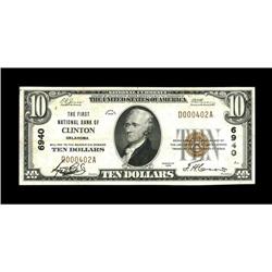 Clinton, OK - $10 1929 Ty. 1 The First NB Ch. # 6940A h