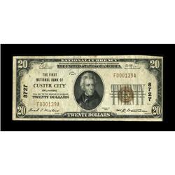 Custer City, OK - $20 1929 Ty. 1 The First NB Ch. # 872