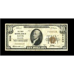 Davis, OK - $10 1929 Ty. 1 The First NB Ch. # 5298A tou