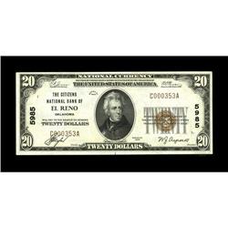 El Reno, OK - $20 1929 Ty. 1 The Citizens NB Ch. # 5985